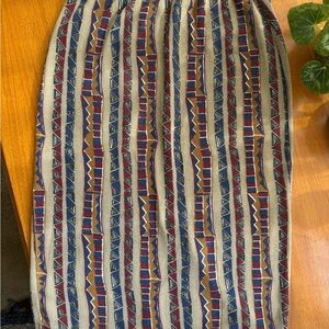 Boho Patterned Skirt with Back Slit